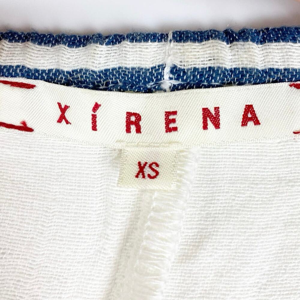 Xirena 100% Cotton White Blue Striped Mini Skirt Summer Festival Womens Size XS - Picture 5 of 10